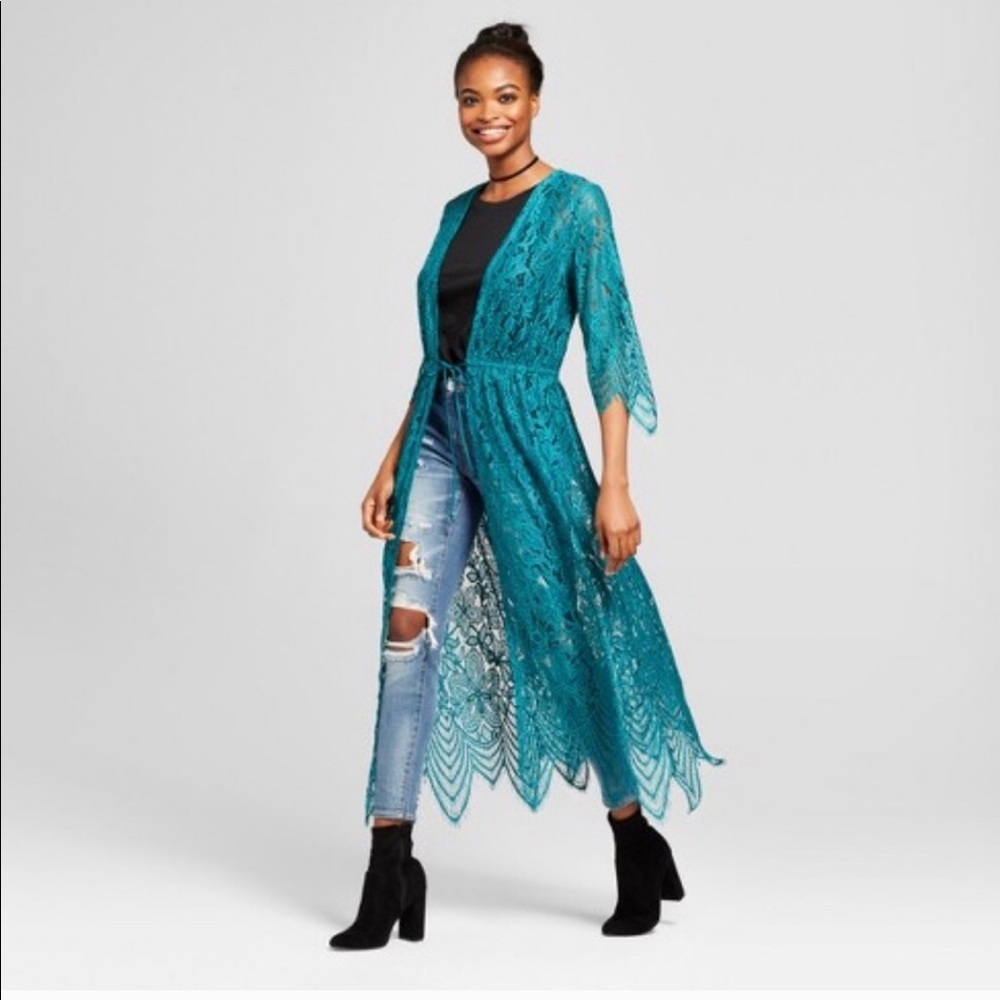 Teal Boho Kimono Xhilaration Large